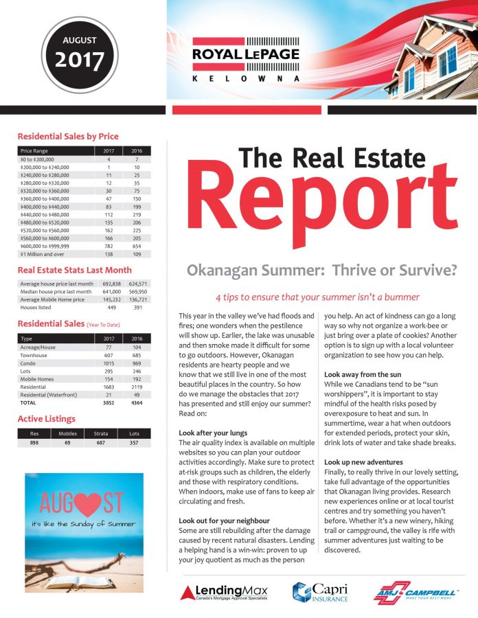 Royal LePage Kelowna's Real Estate Report - August 2017